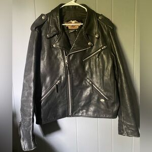 Vintage Harley Davidson CA03402 Leather Jacket-Black-Made in USA-Size XL Mens